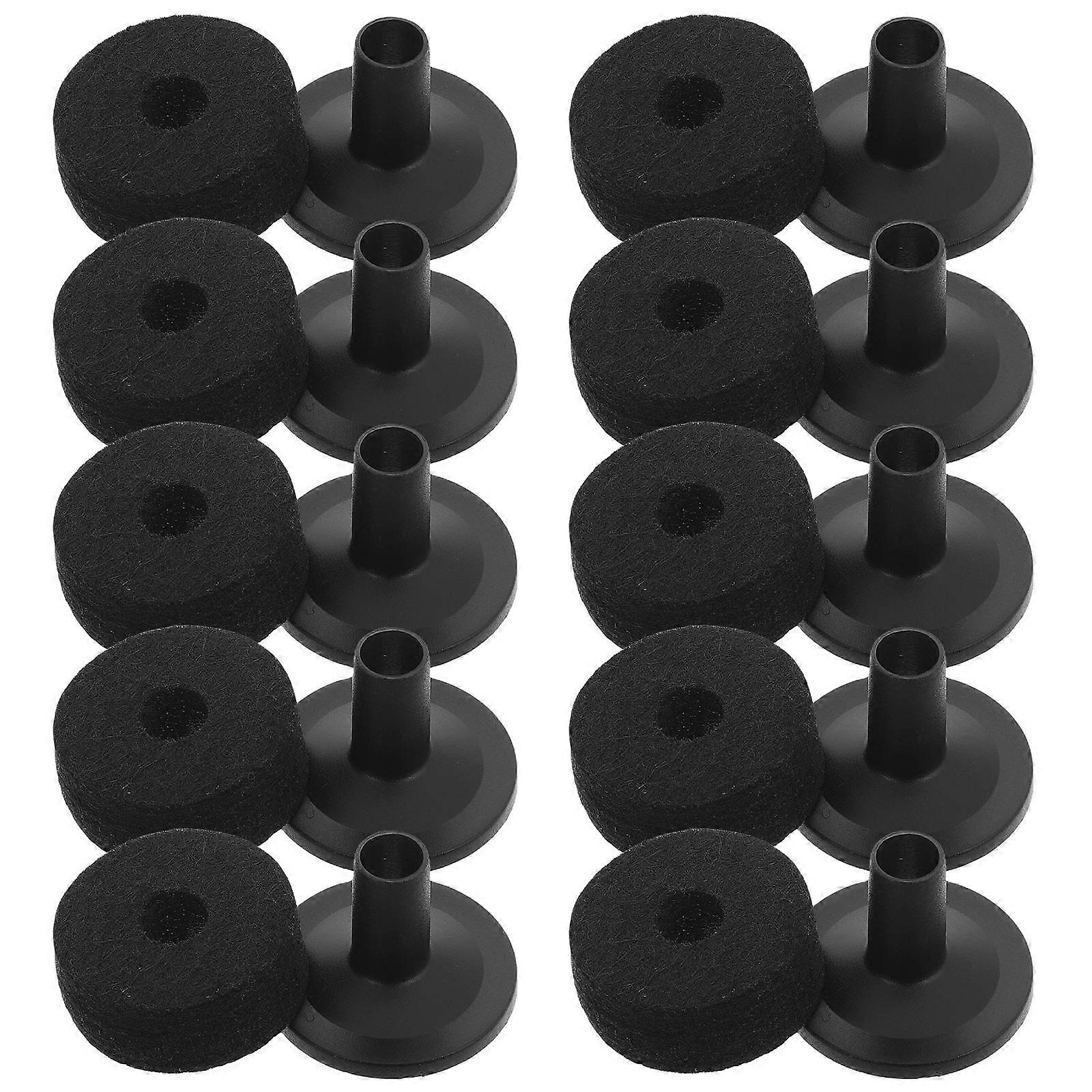 Drum Cymbal Sleeve Replacement with Base for Daily Use 1Set Black Felt and Plastic