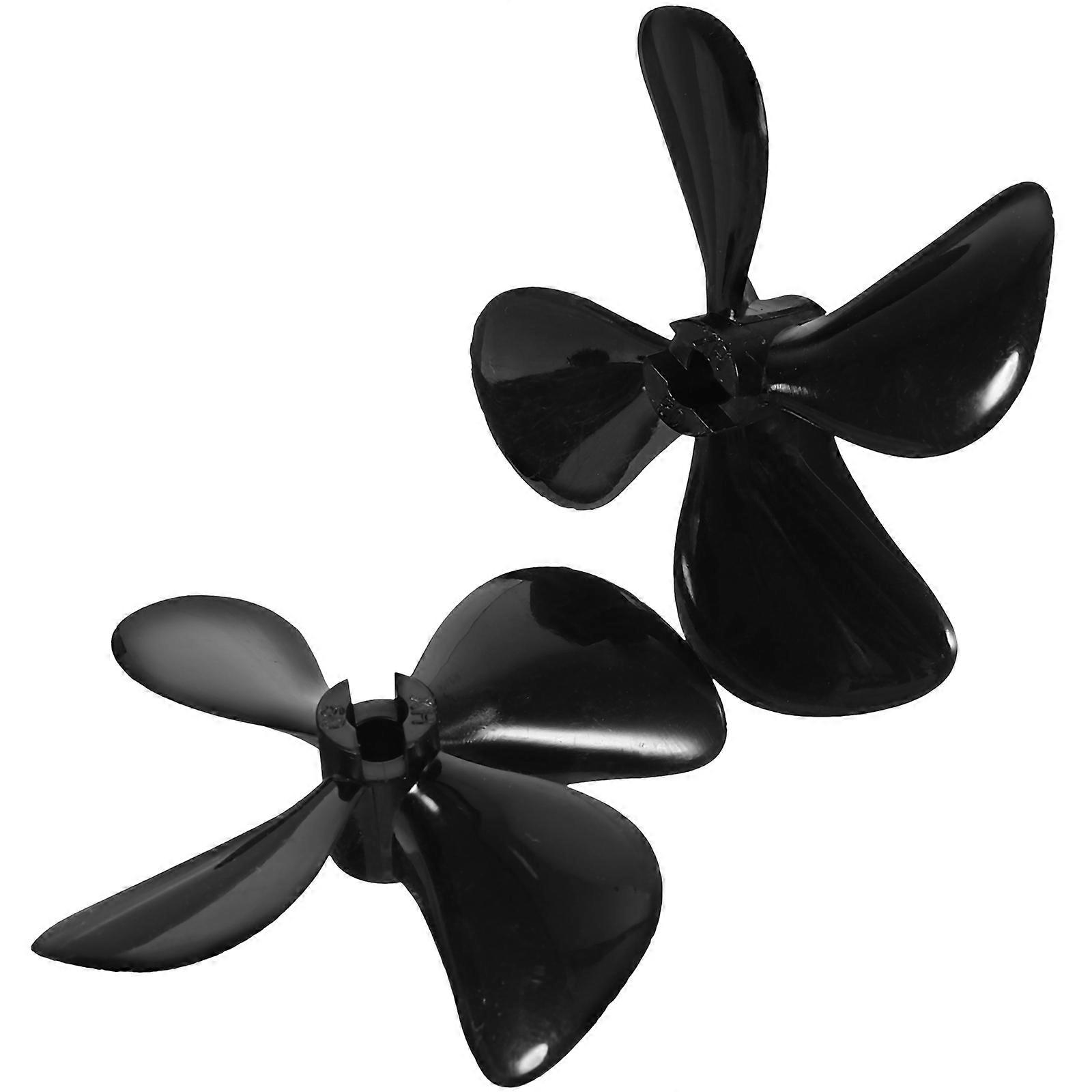 Rc Boat Propeller Plastic Propeller for Rc Boat Parts 2Pairs Black