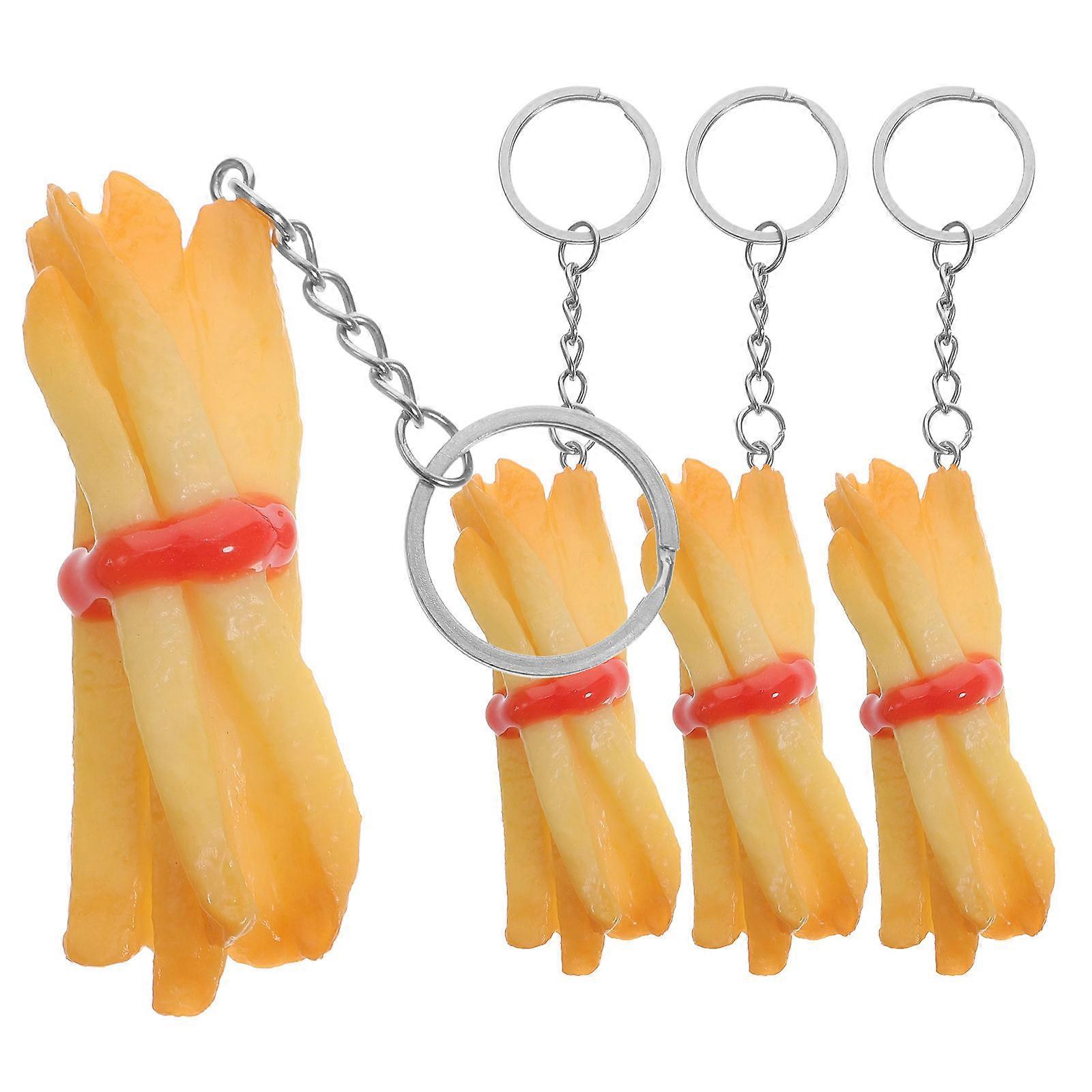 Food Keychains for Office Use Multi Pvc Decorative