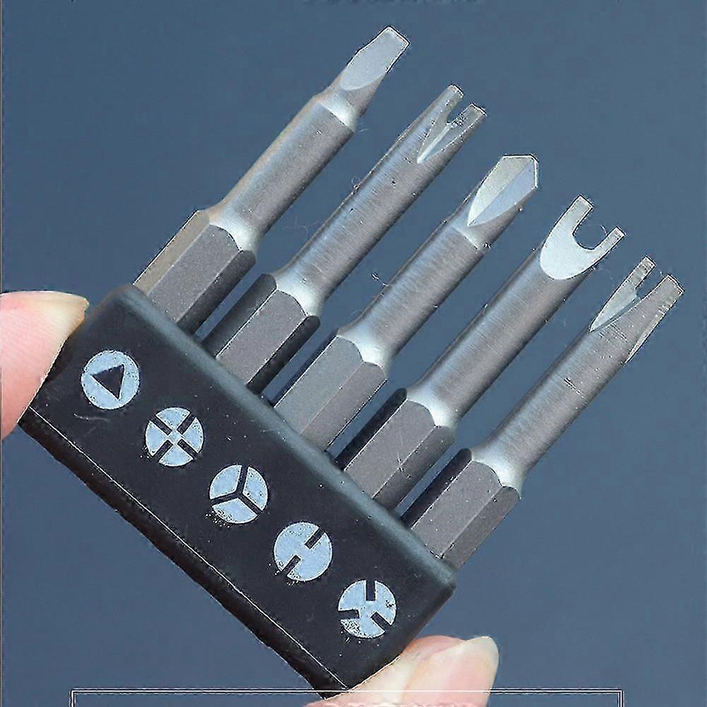 5pcs Special-shaped Screwdriver Set 50mm U-shaped Y-type Triangle Inner Cross Three Points Screwdriver Bit Tool