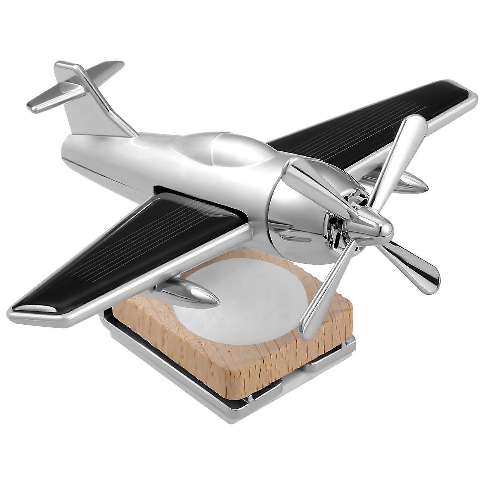 Silver Car Perfume Diffuser Aircraft Type with Solar Energy 3Pcs