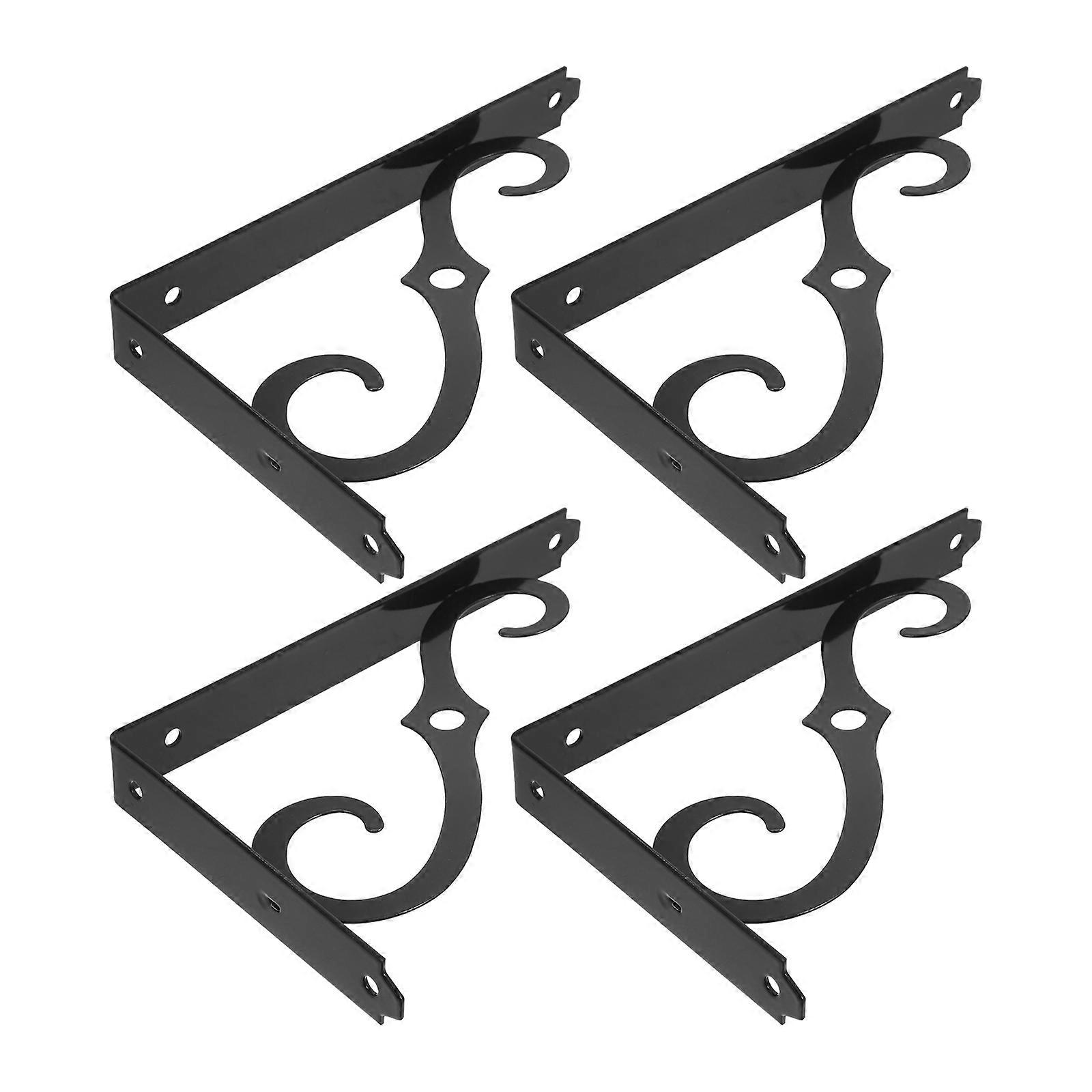 Iron Shelf Brackets Heavy Duty Support Brackets for Shelves 8Pcs Black
