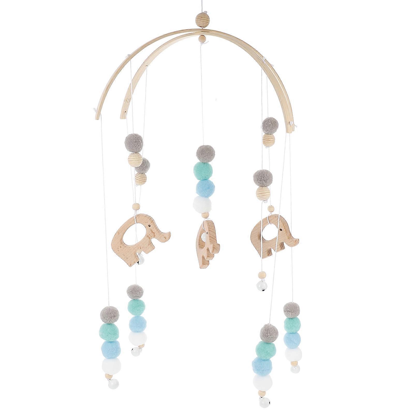 Wooden Felt Ball Bed Bell Mobile Nursery