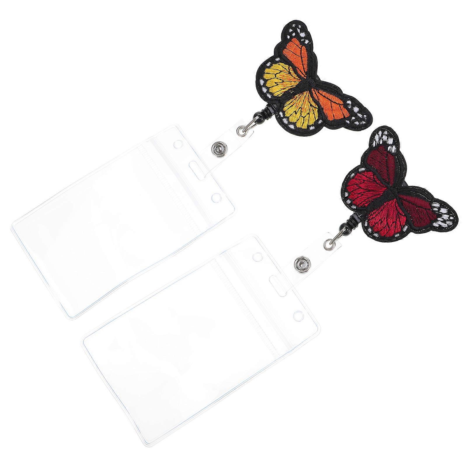 Badge Holder Retractable Badge Clip Suitable Office Use 2Sets