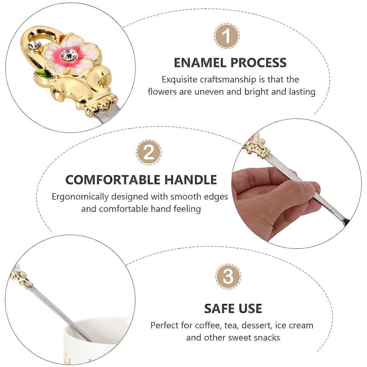 Luxury Multi Color Coffee Stirring Spoon 15.30X2.20X0.50CM Creative Design For Home Dining 1Pack