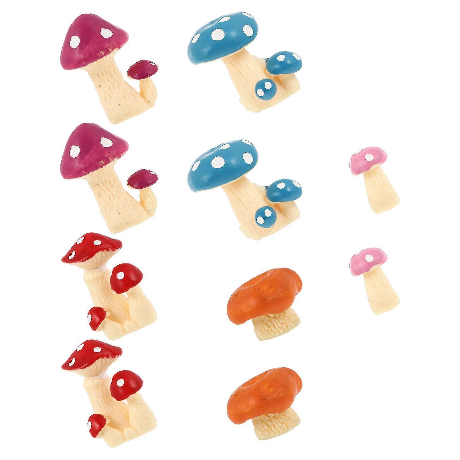 Simulation Mushroom Decors Micro Landscape Ornaments for Decor 10Pcs