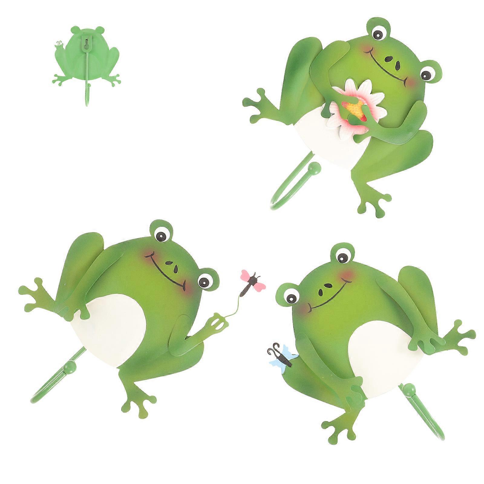 Frog Shaped Wall Hooks for The Wall Hallway Key Organization Iron 13.5x11cm 3Pcs