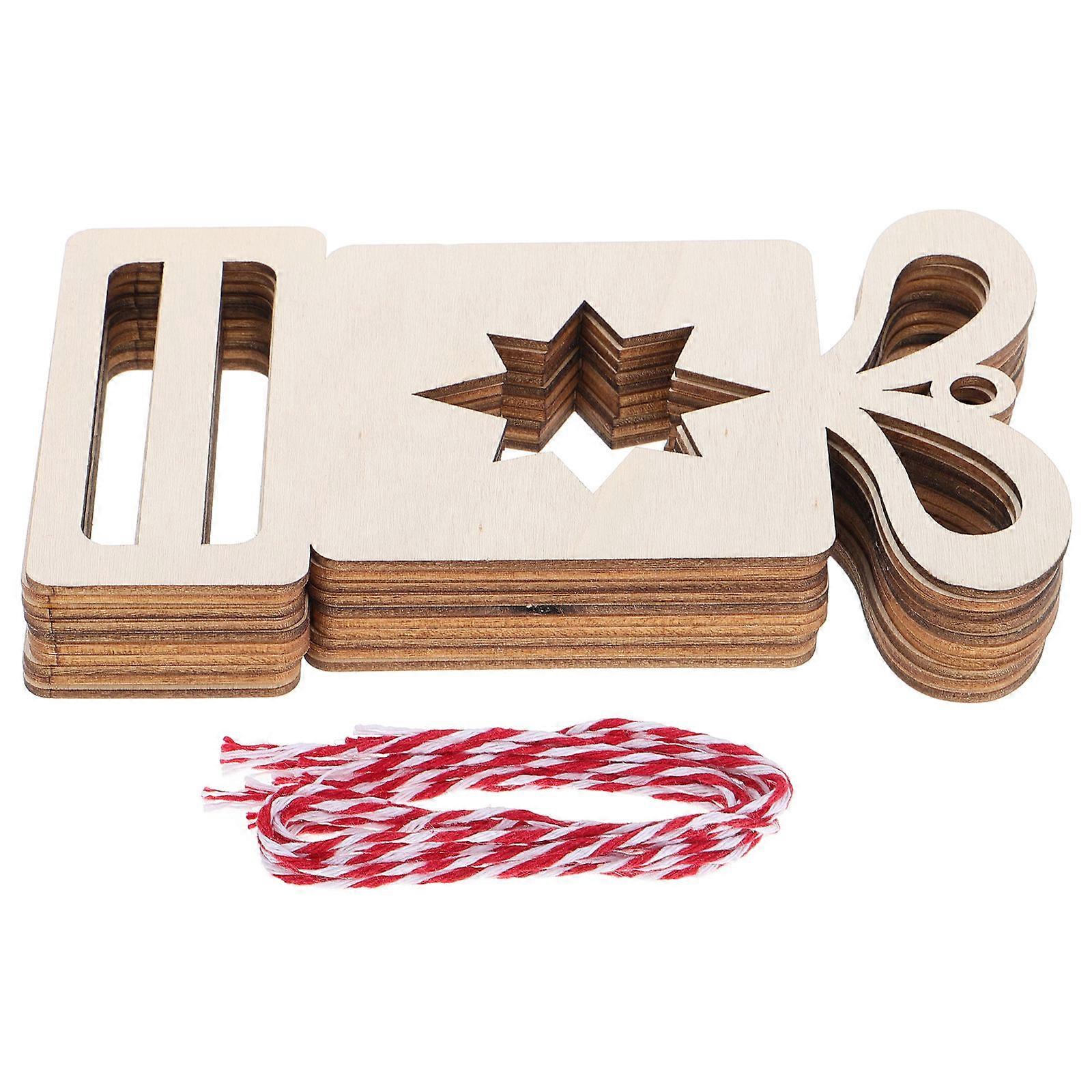 50 Pcs Rectangular Wooden Cutouts For DIY Painting Perfect For Christmas Tree Decorating And Home Decor