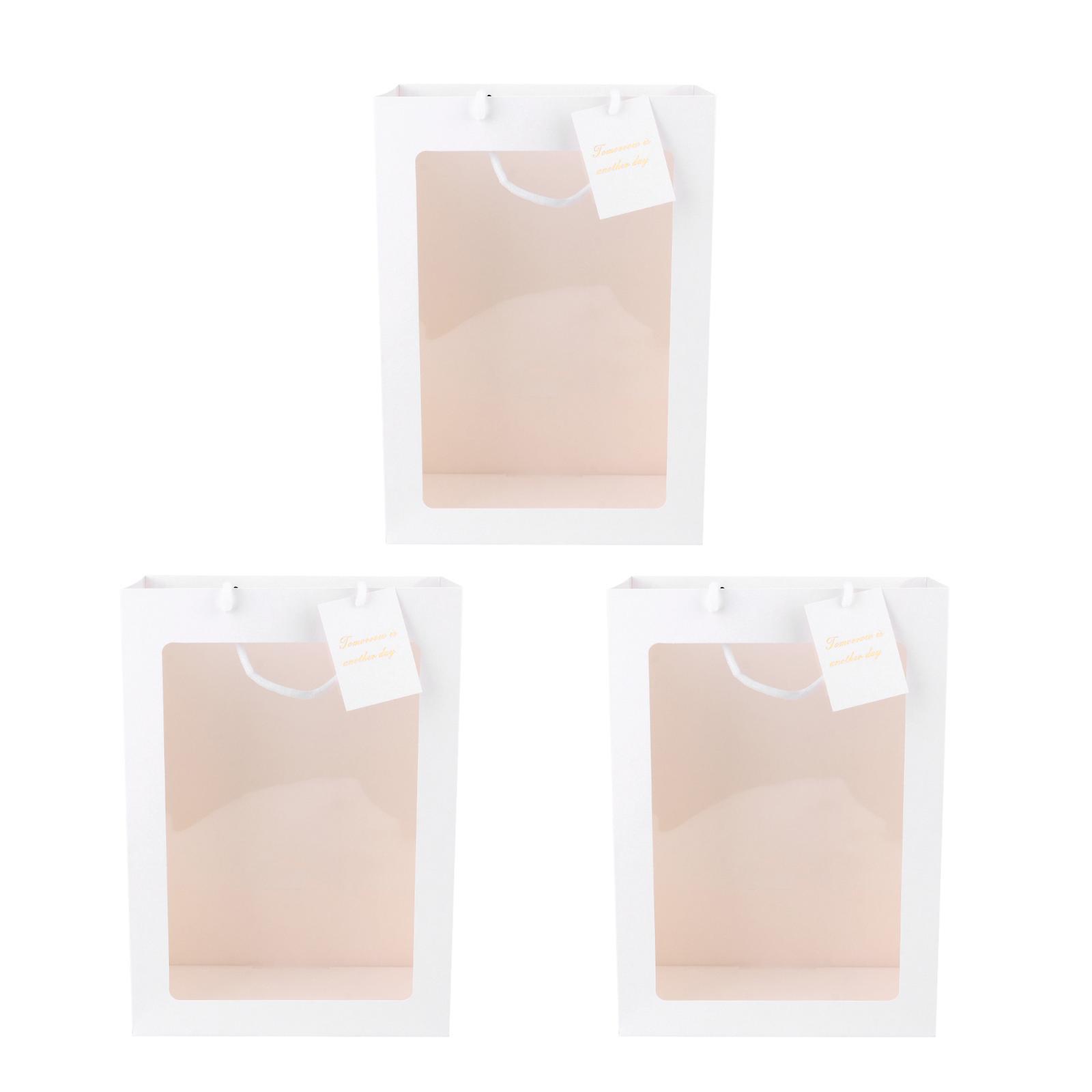 Bouquet Packing Bags 3Pcs Fashionable Design For Flower Presentation General Users White OPP Material With Comfortable Feel