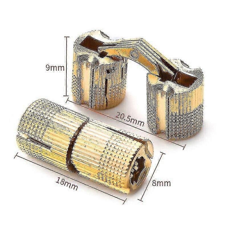 مفصلات أثاث من النحاس الأصفر مقاس 8-18 مم، أسطوانية مخفية، مفصلات أبواب مخفية غير مرئية، لصندوق هدايا الأجهزة