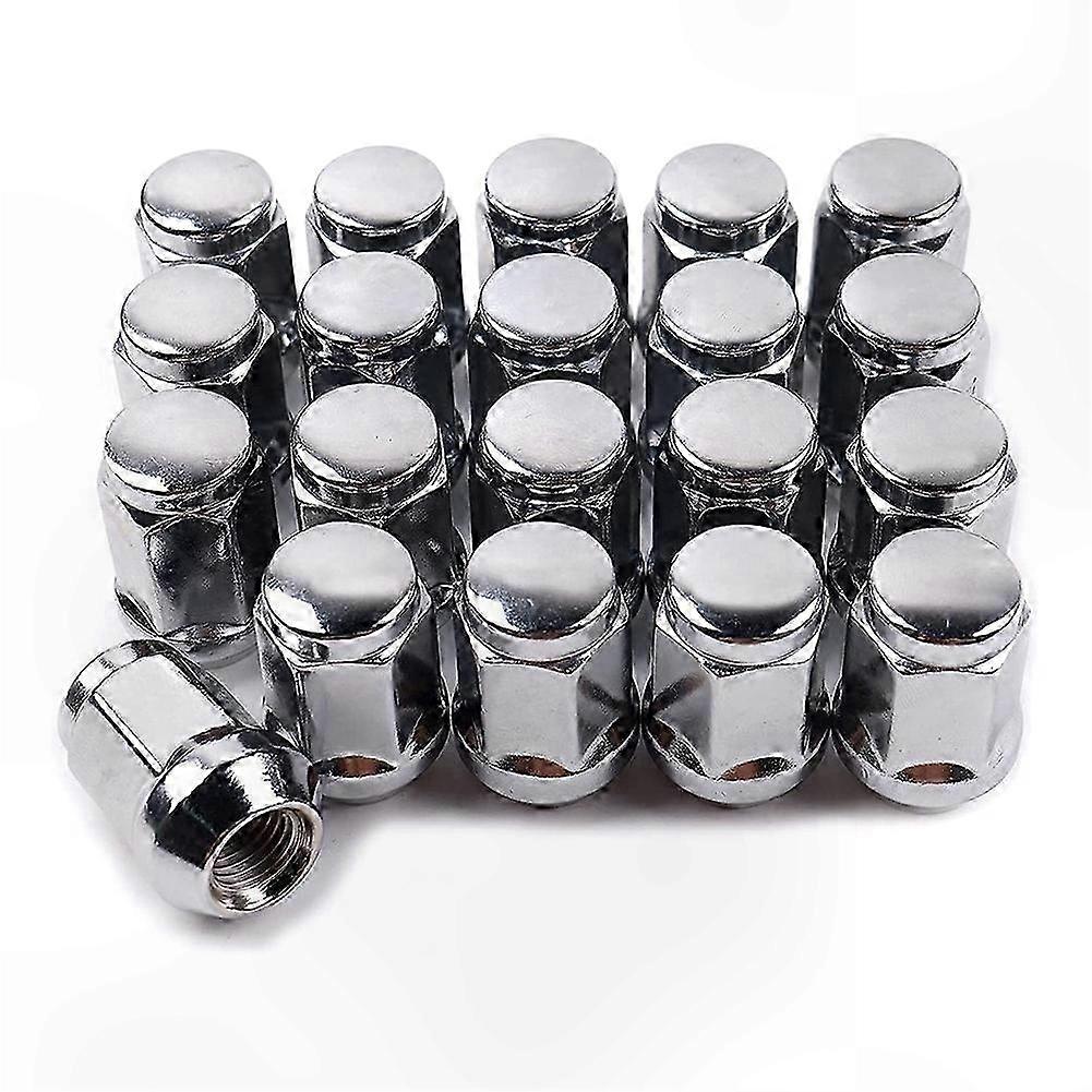 20-Pack Chrome Lug Nuts, 14x1.5 Thread, 19mm Height, 3/4" Hex Compatibility with Select Vehicle Models