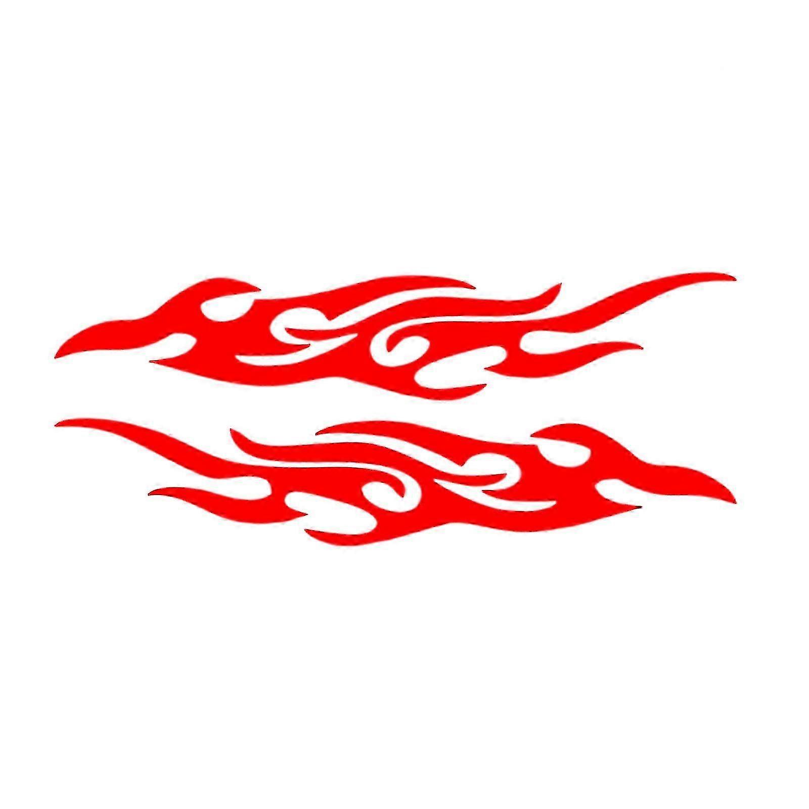 1 Pair High Durability Flame Pattern Reflective Stickers for Cars, Ideal for Scratch Concealment and Visual Enhancement