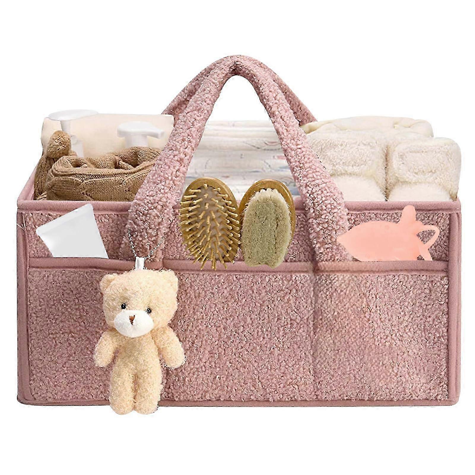 Unbrand Changing Bag Organiser Portable Nappy Bag Velcro Fastening Pink