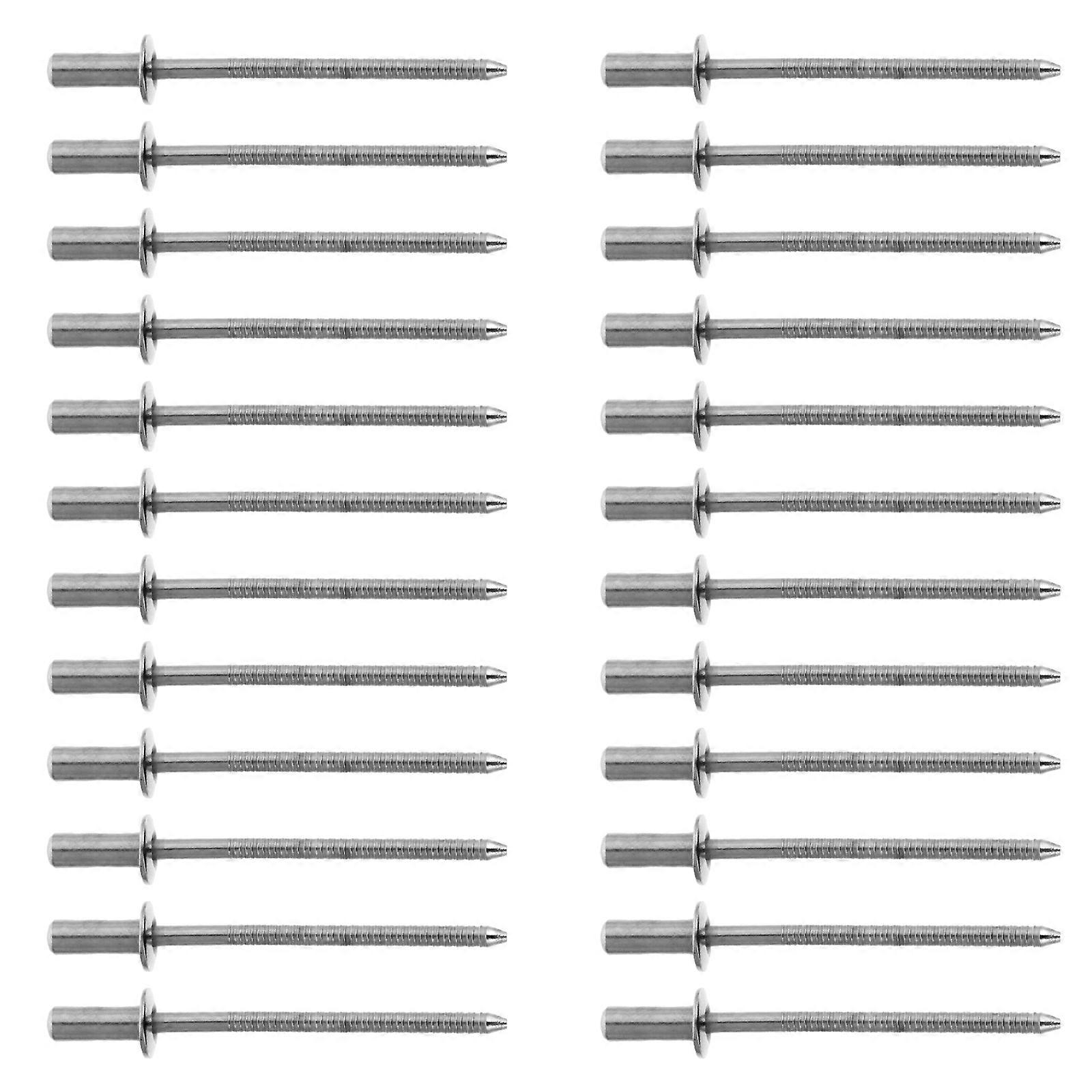 Flat Head Rivets Stainless Steel for Strong Fastening 100Pcs Silver Kit