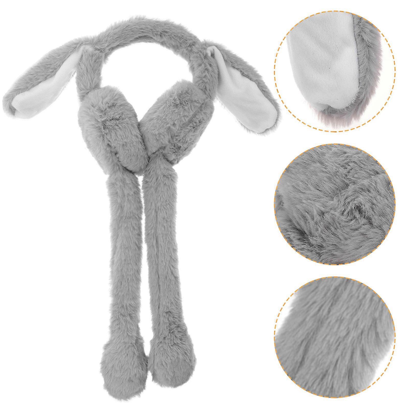 Easter Windproof Earshield Rabbit Ear Earmuffs for Party Use 1Pcs Grey
