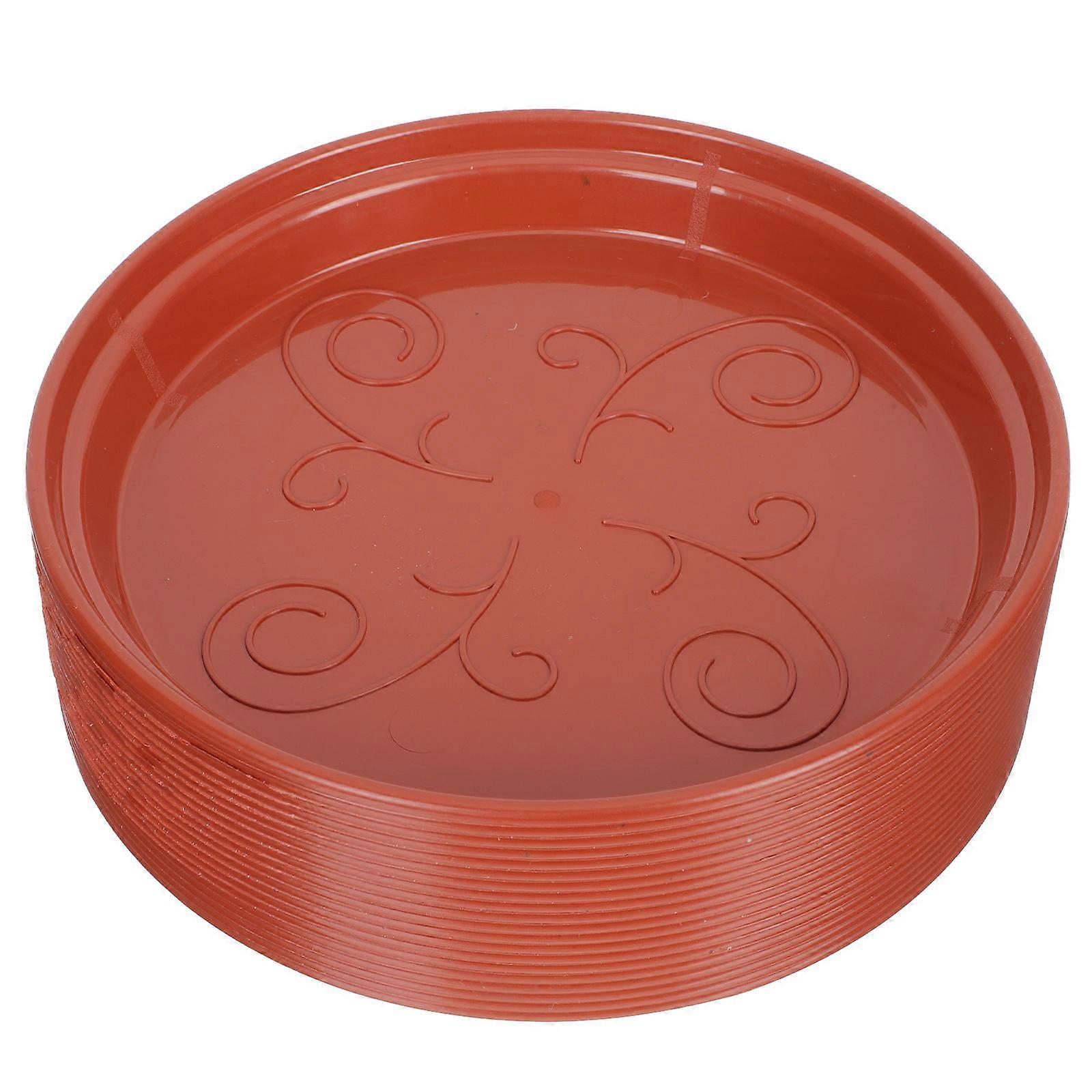 Plant Pot Plates Plastic Flowerpot Drip Trays Practical 40Pcs Red