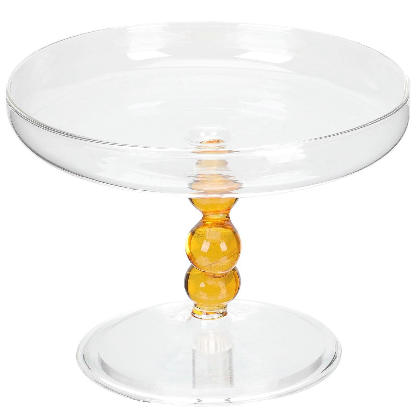 מגש קינוחים שולחני מזכוכית, מתקן לעוגות לתצוגת קינוחים בימי נישואין, רוח, 14.00X14.00X9.60 ס"מ, יחידה אחת
