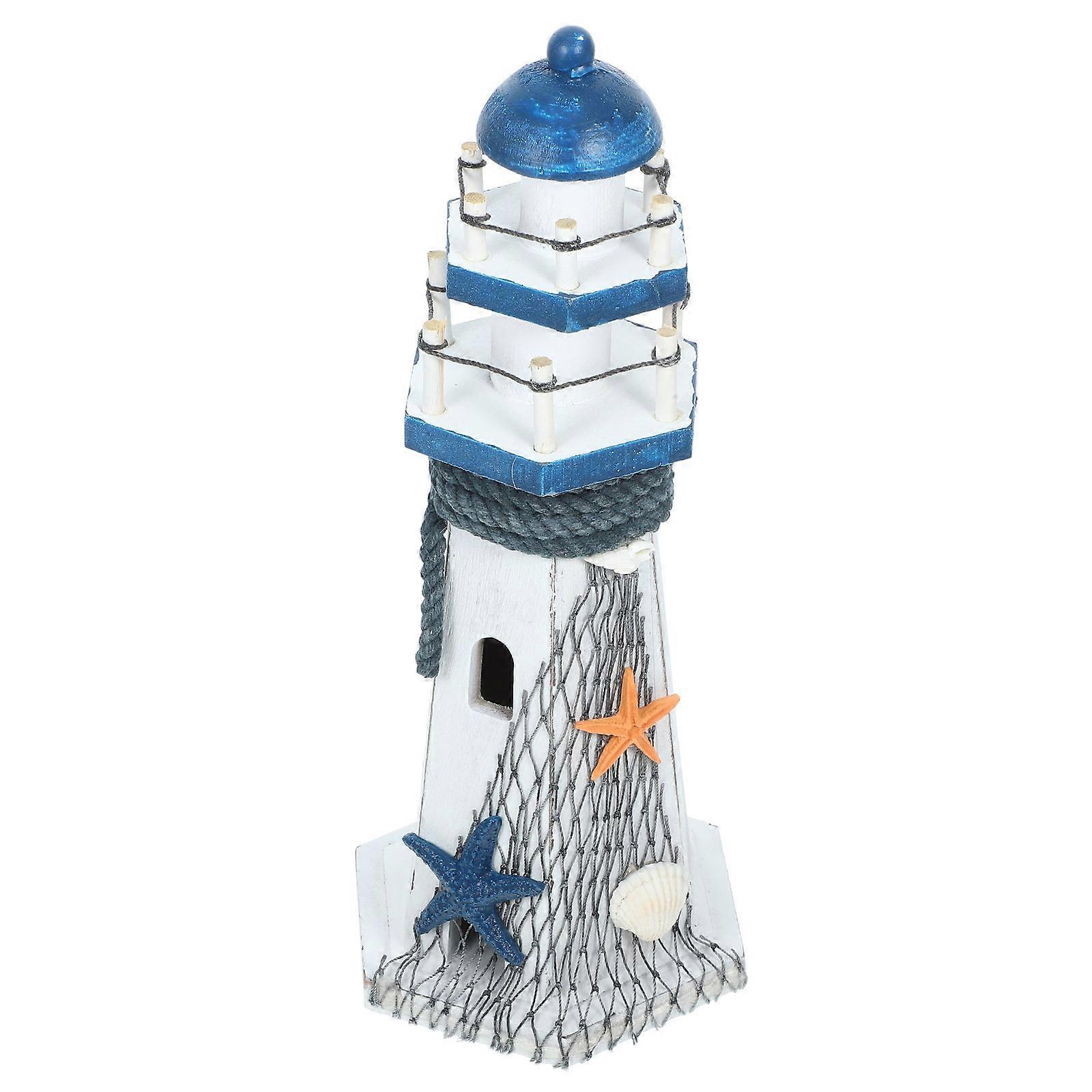 Nautical Lighthouse Ornament Unique Lighthouse Shape Home Decoration Multi Material for 1Pcs