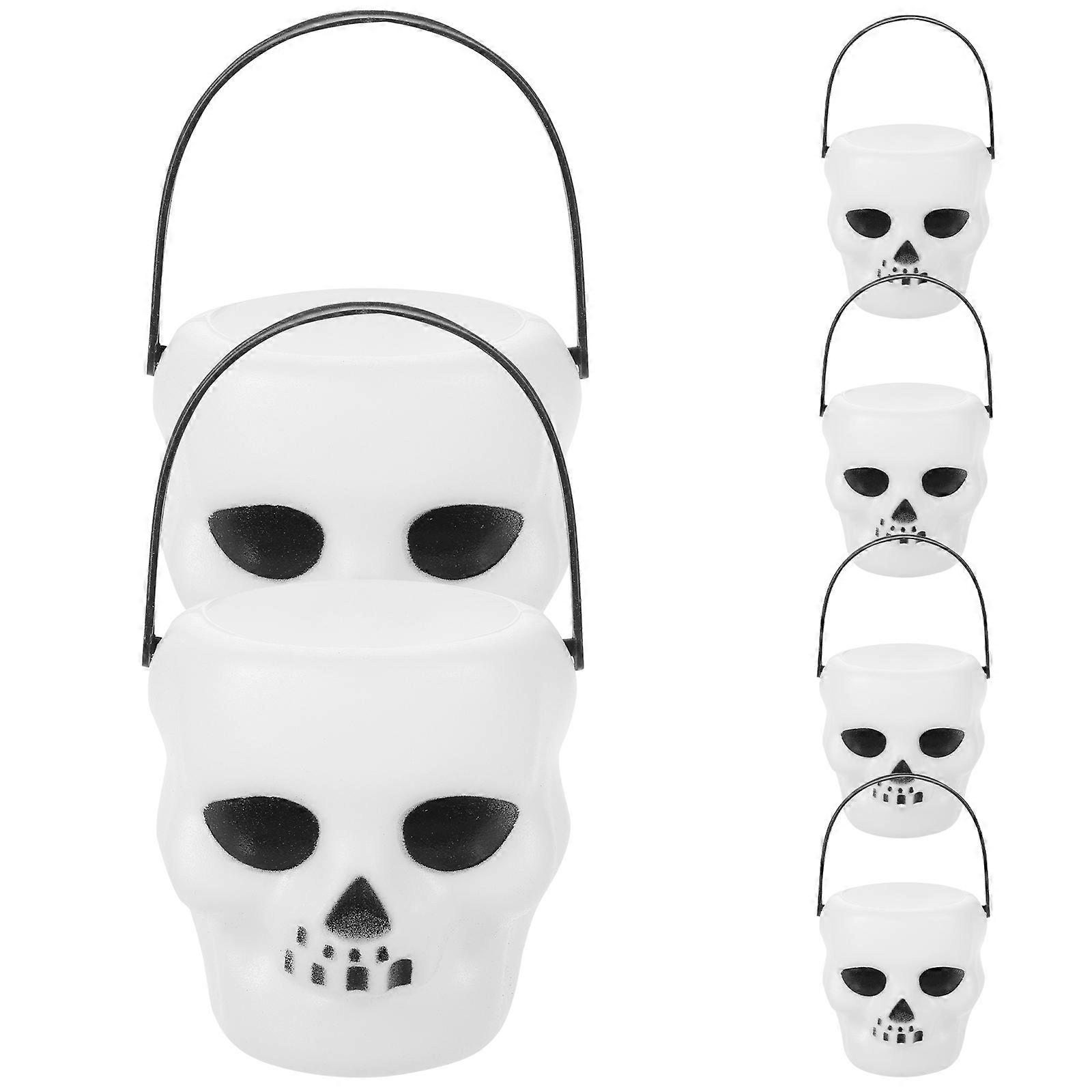 Halloween Candy Basket Plastic Candy Bucket for Storage 24Pcs White Handheld