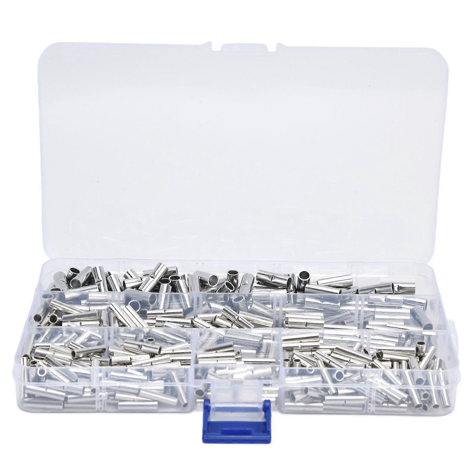 450Pcs Copper Tinned Wire Terminal Uninsulated Butt Splice Electrical Connector Assortment Kit