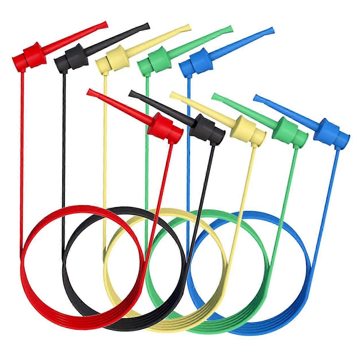 Ic Test Hook Clips 5 Pcs With Flexible Insulated Wires, Temperature Resistant Leads For Multimeter Testing