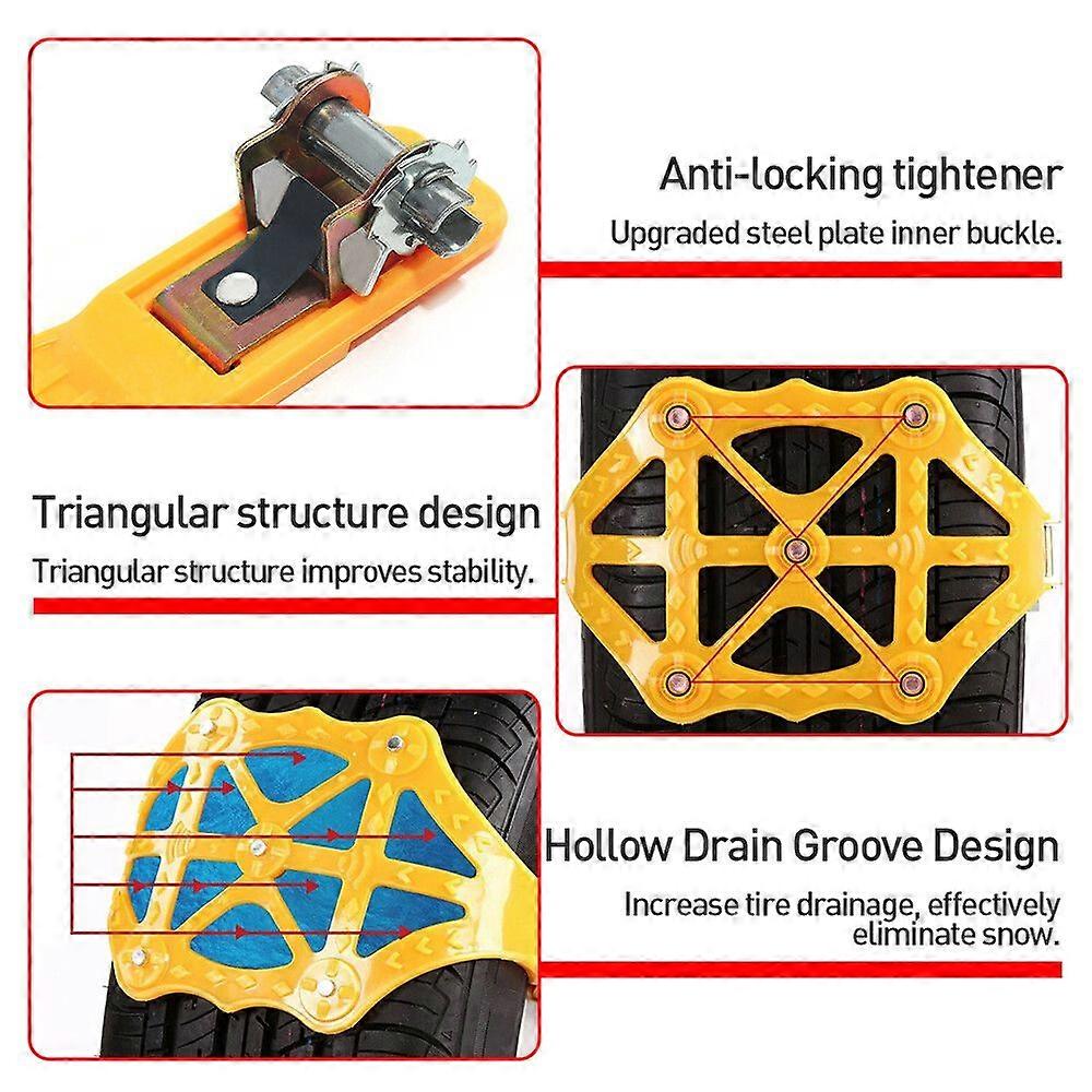 8X שרשראות שלג נגד החלקה לצמיגי חורף לרכב שרשראות שלג לגלגלים בגודל 165-265 מ"מ מס' 0672