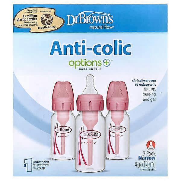 Dr. Brown's, Natural FlowÃÂÃÂ®, Options+ÃÂ¢ÃÂÃÂ¢, Anti-colic Baby Bottle, 0 Months +, 3 Pack, 4 oz (120 ml) Each