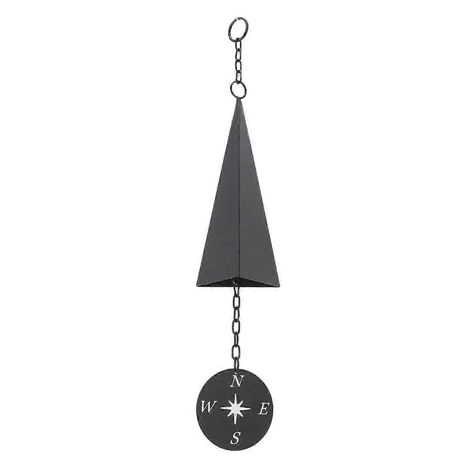 Retro Design Iron Triangle Wind Bell with Compass,Wind Chimes Decor