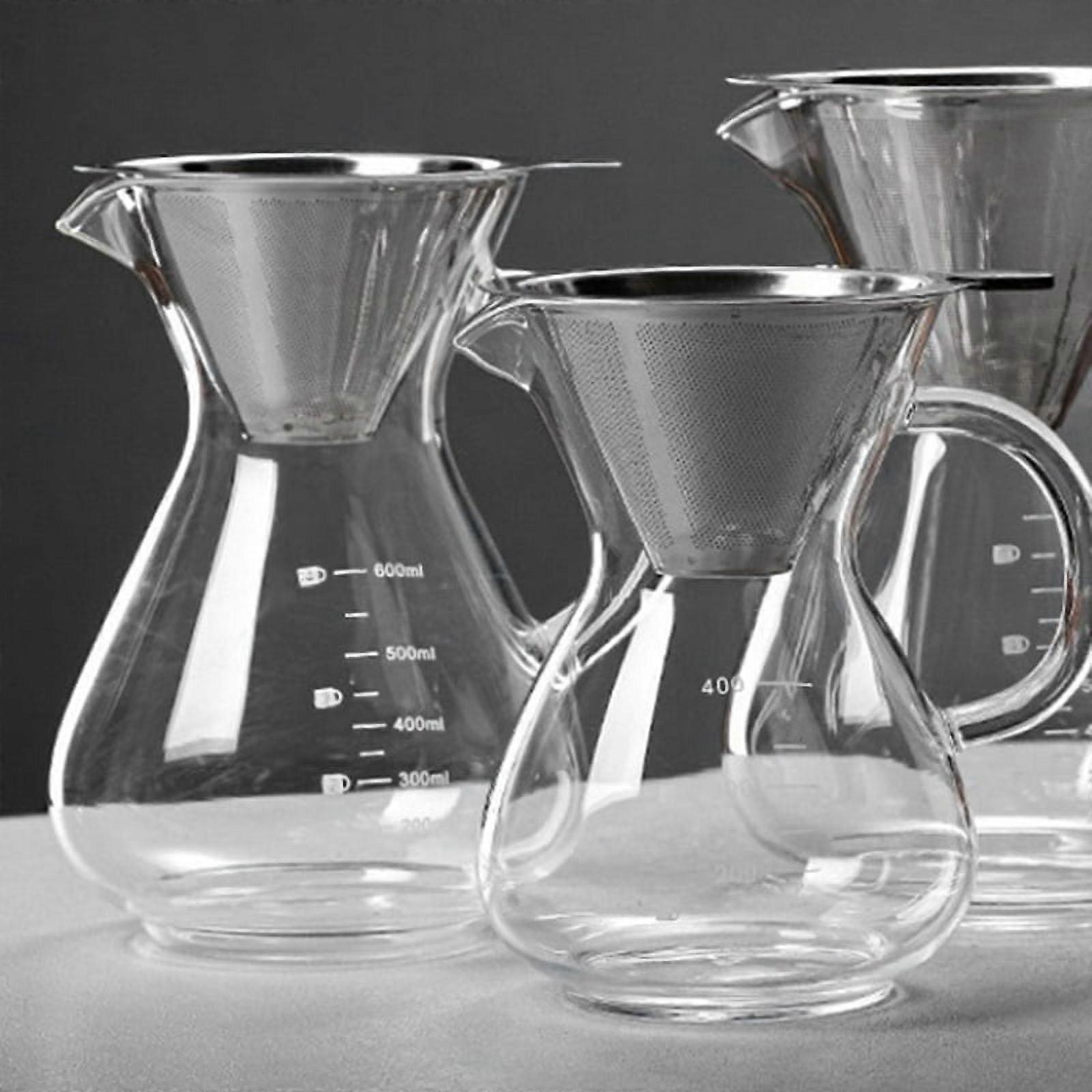Glass Coffee Pot with Filter High Temperature Espresso Pots Graduated Scale Server 400ml
