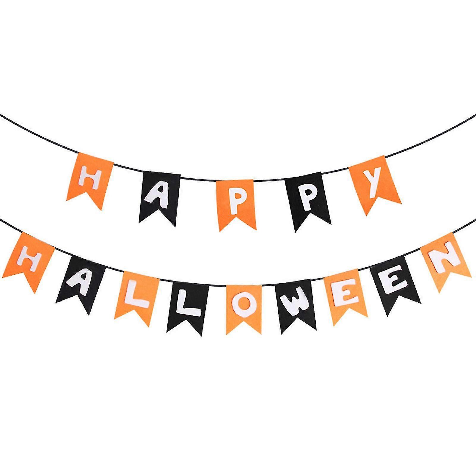 Farfi 1 Set Halloween Banner Waterproof Smooth To Touch Fine Texture Fade-resistant Multipurpose Decorative Non-woven Fabric Halloween Banne