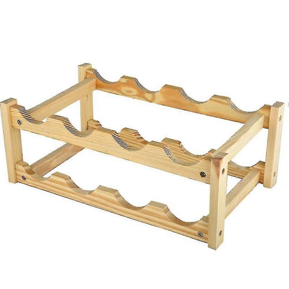 Classical Wooden Household Wine Storage Rack Stand 8 Bottle Holder Display Shelf