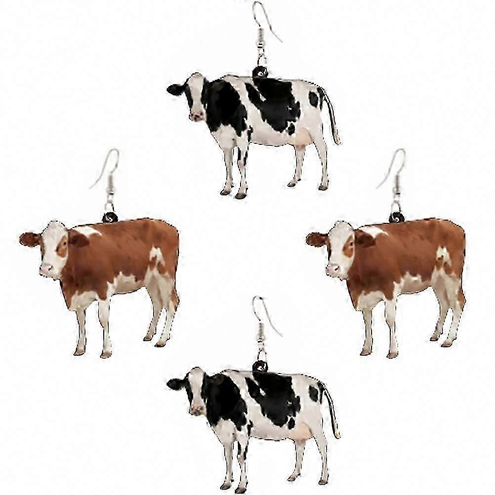 Dangling Cow Earrings Creative Dangle Gift for Women's