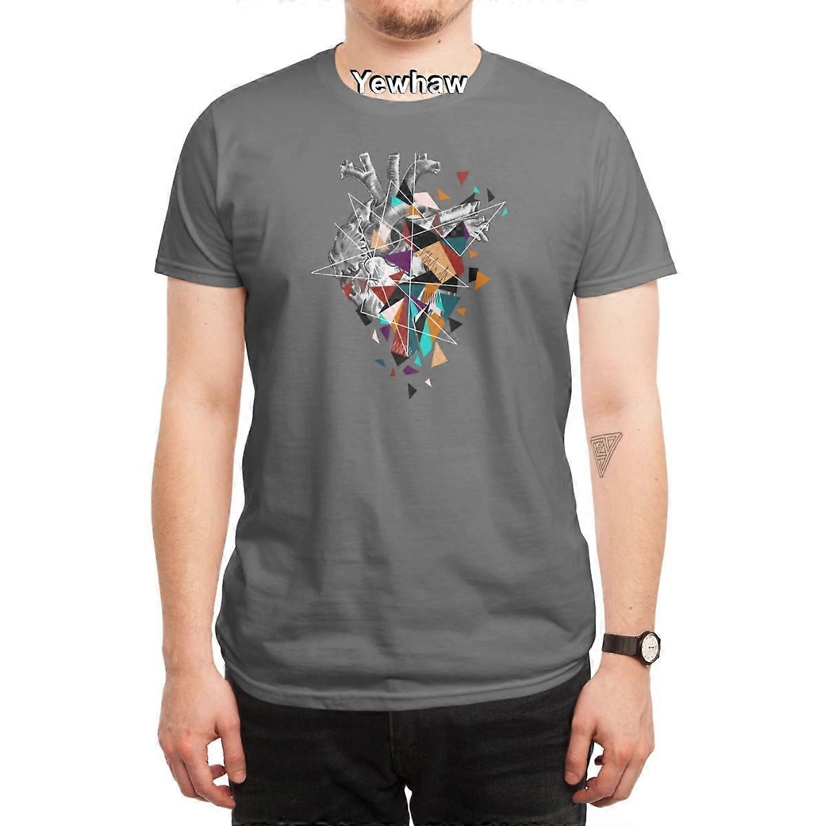 IT'S COMPLICATED T-Shirt anatomical heart geometric art abstract design colorful triangles modern illustration mixed media