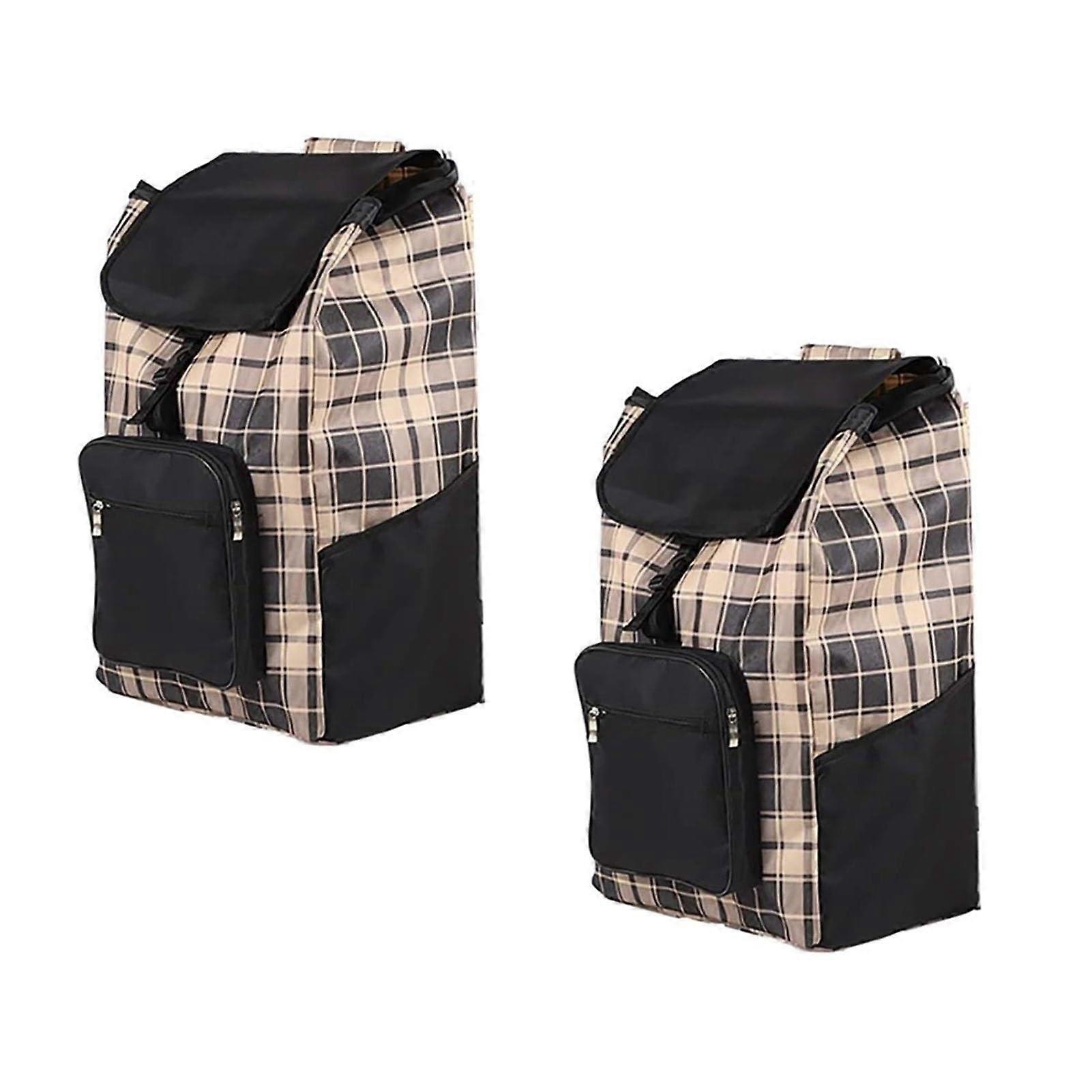Trolley Replacement Bag 48L 2Pack Folding Shopping Bag With Pockets 36x23x58cm Color F Model D