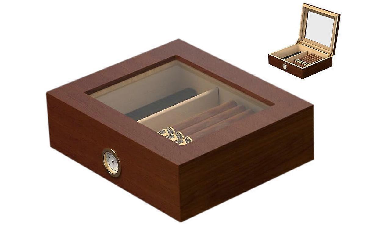Cigar Humidor Cigar Box with Hygrometer and Divider for 10 Cigars
