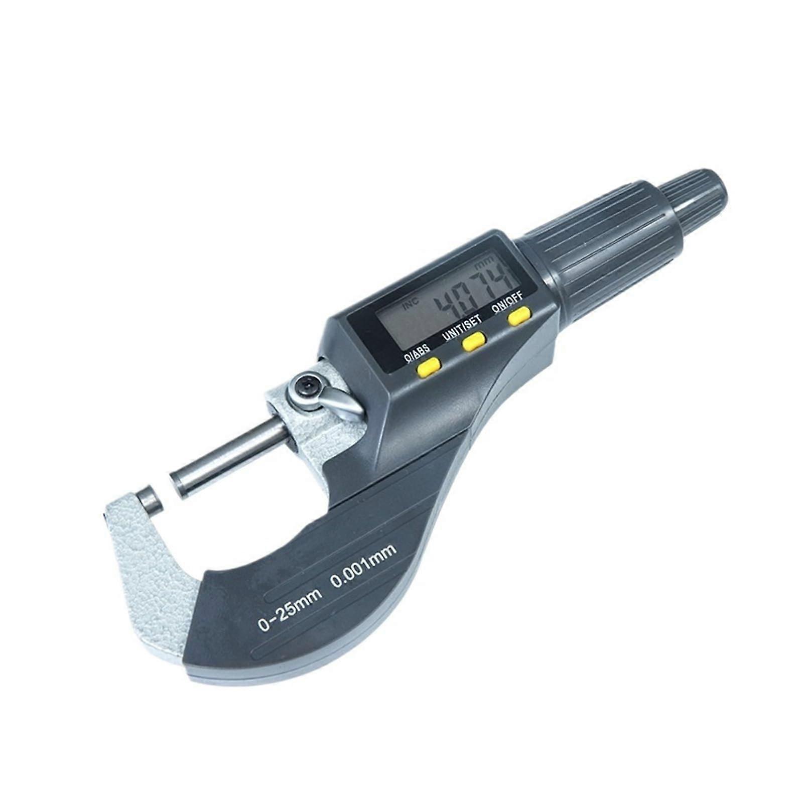 Digital Outside Micrometer 025mm Range Measuring Tool, Metric Size, Precision Reading