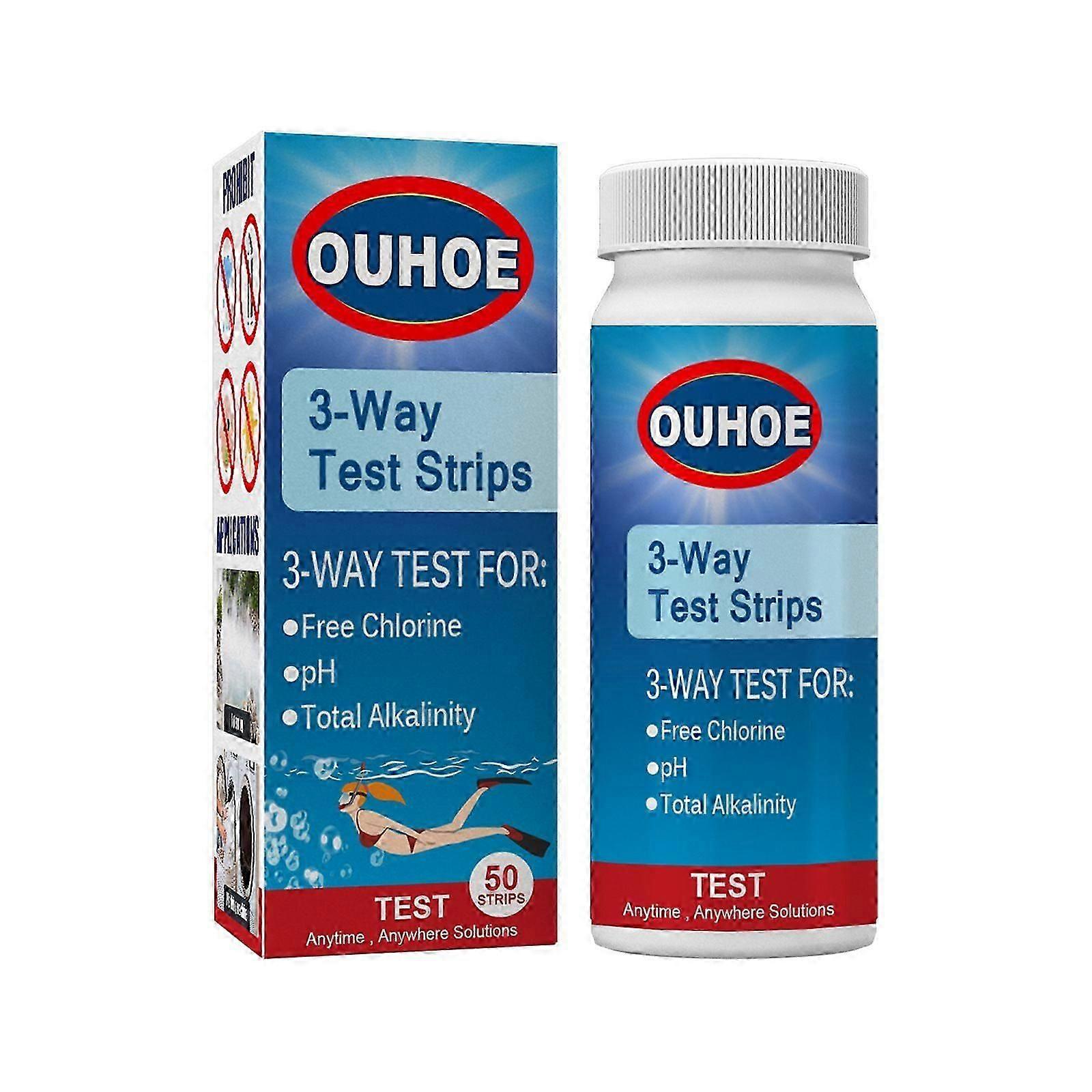 3-in-1 Pool Test Strips  Accurate pH, Alkalinity & Chlorine Testing for Safe, Clean Water  Pack of 50