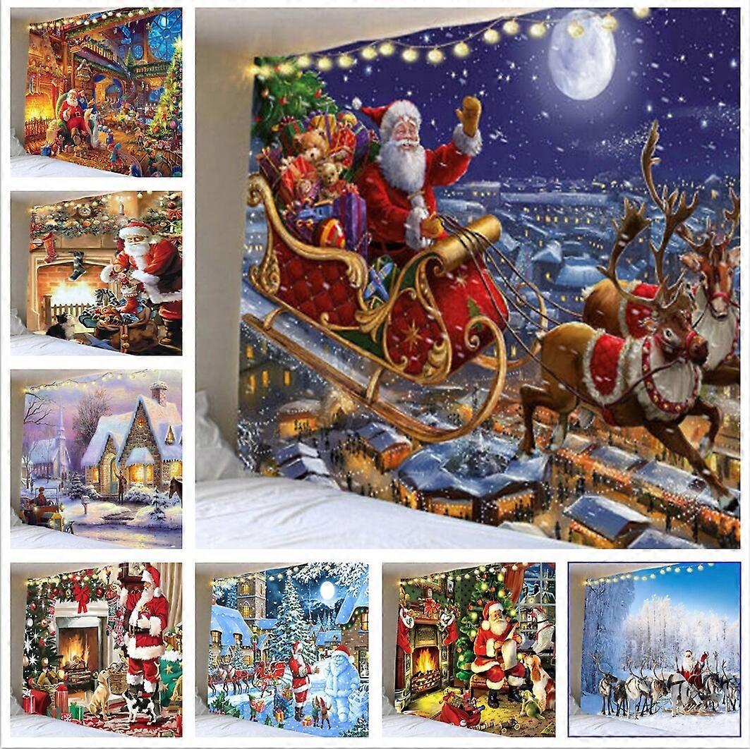 Large Christmas 3D Wall Hanging Backdrop Throw Tapestry Room Bedspread Wall Art