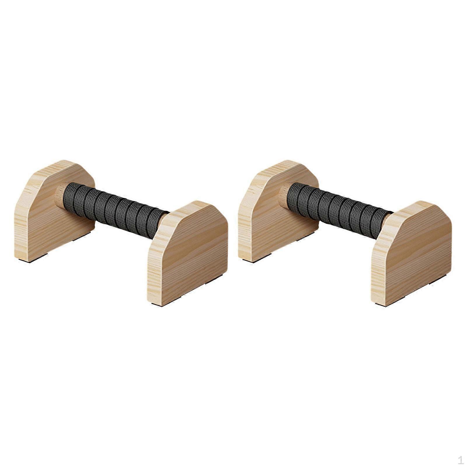 2 Pack Push Up Bar Set with Stable Structure And Wooden Handles for Men Women Workouts