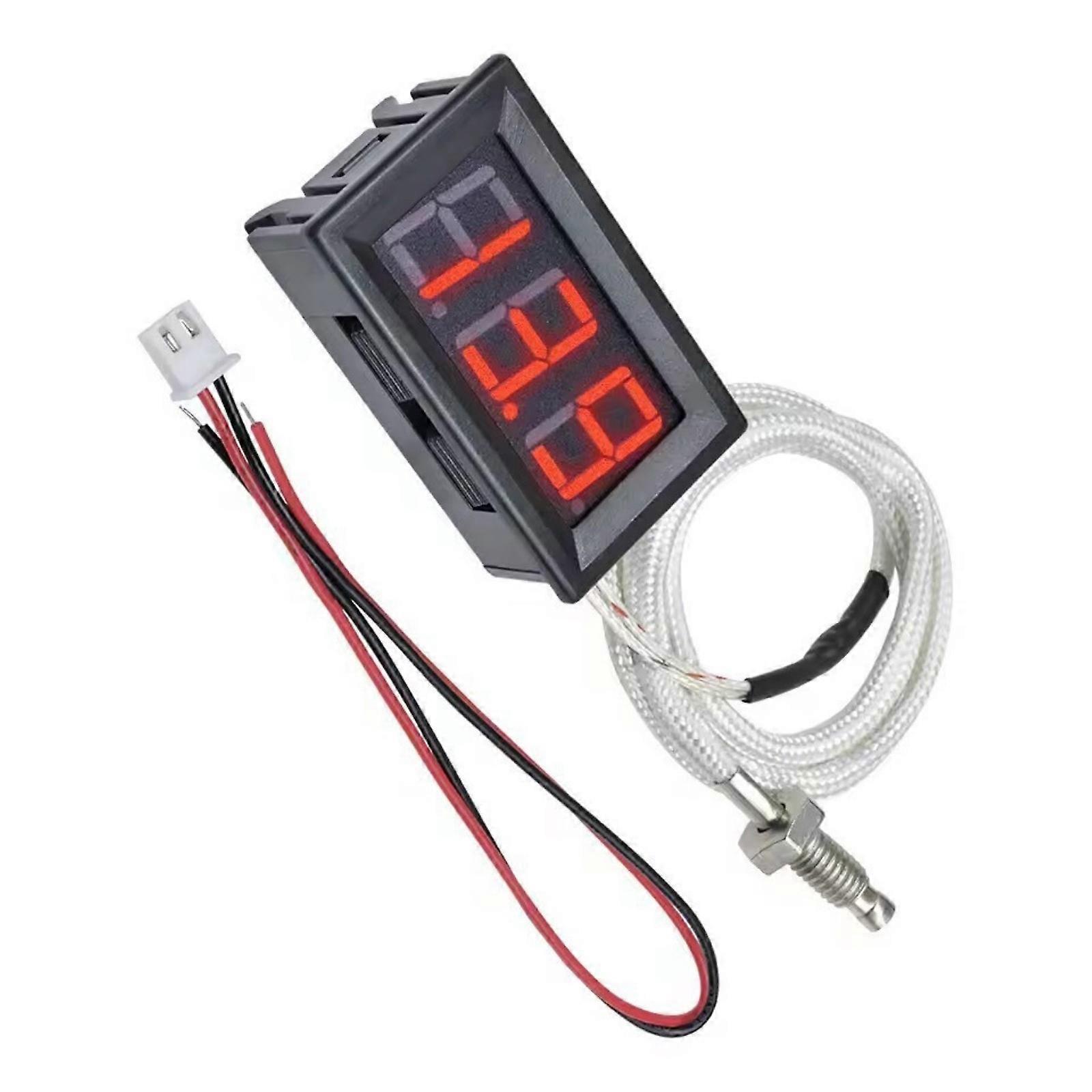Strong Digital Heat Detectors with Clear LED Screen 12V Power Supply Digital Thermometers For Manufacturing Use  Red