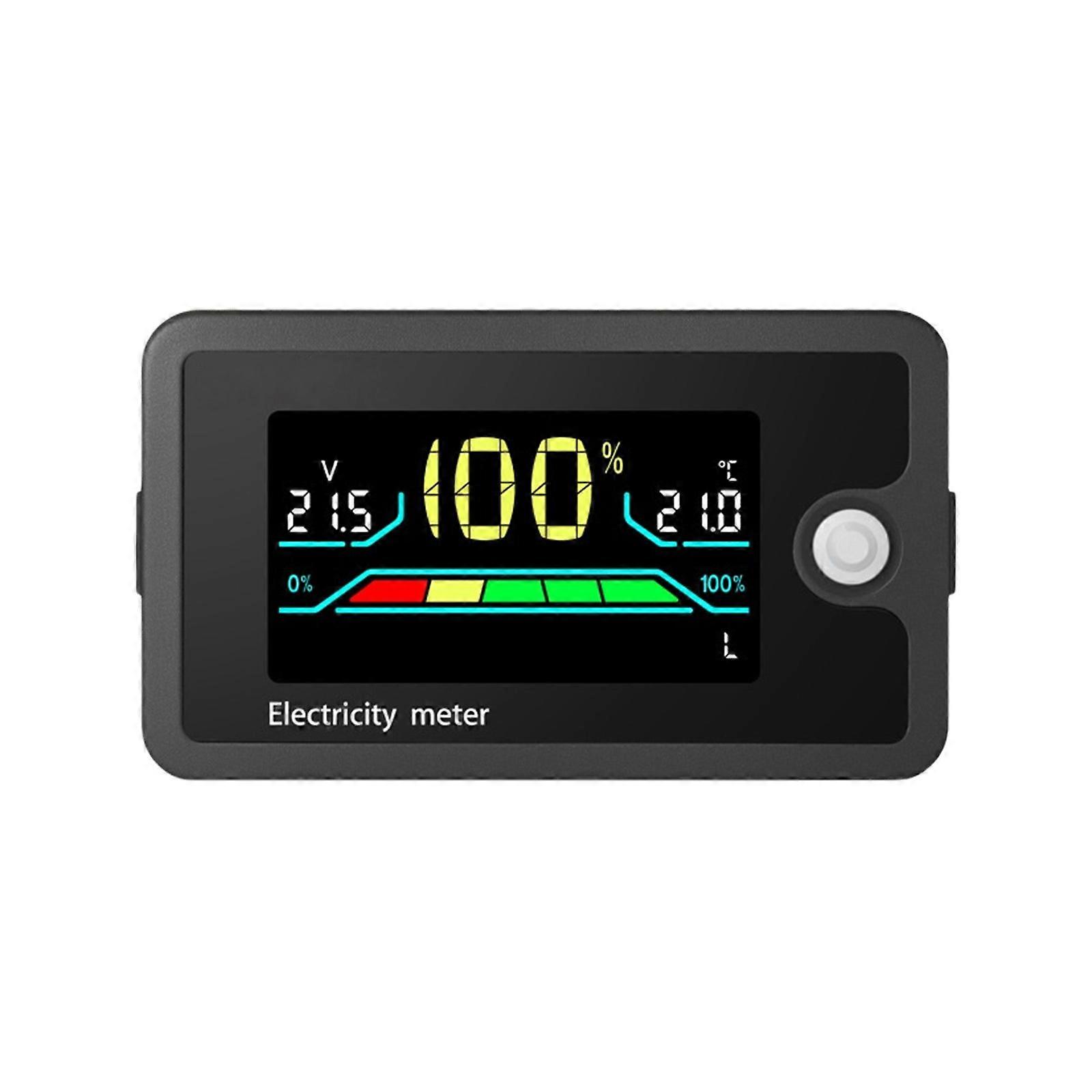 DC8-100V Electricity Meter Digital LCD Display Car Battery Charge Levels Indicator Leads Acid Lithiums Voltmeter Multicolor