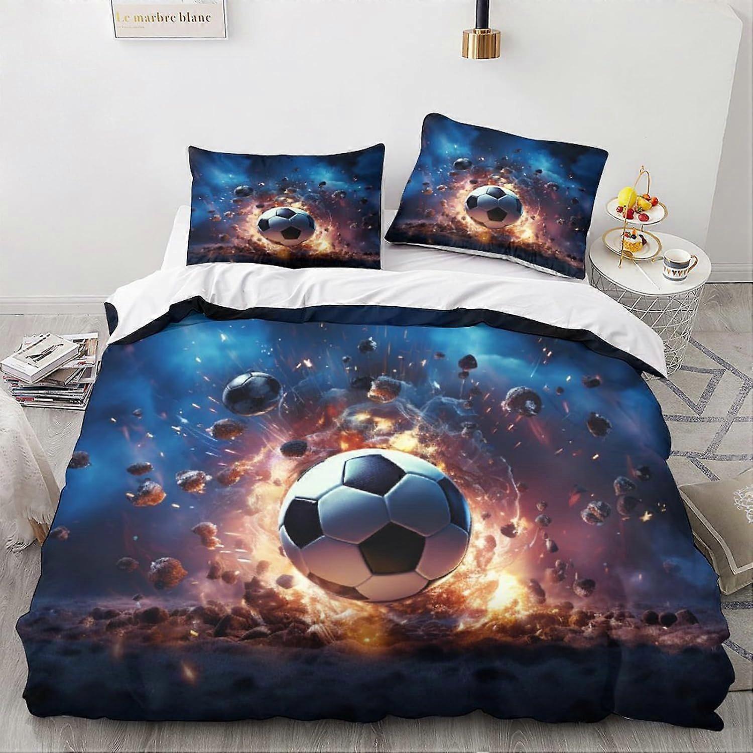 غطاء لحاف كرة القدم ، طقم مفروشات كرة القدم للأطفال والمراهقين والكبار ، غطاء لحاف رياضي ، غطاء لحاف على غرار الشباب ديكور غرفة نوم خفيف الوزن