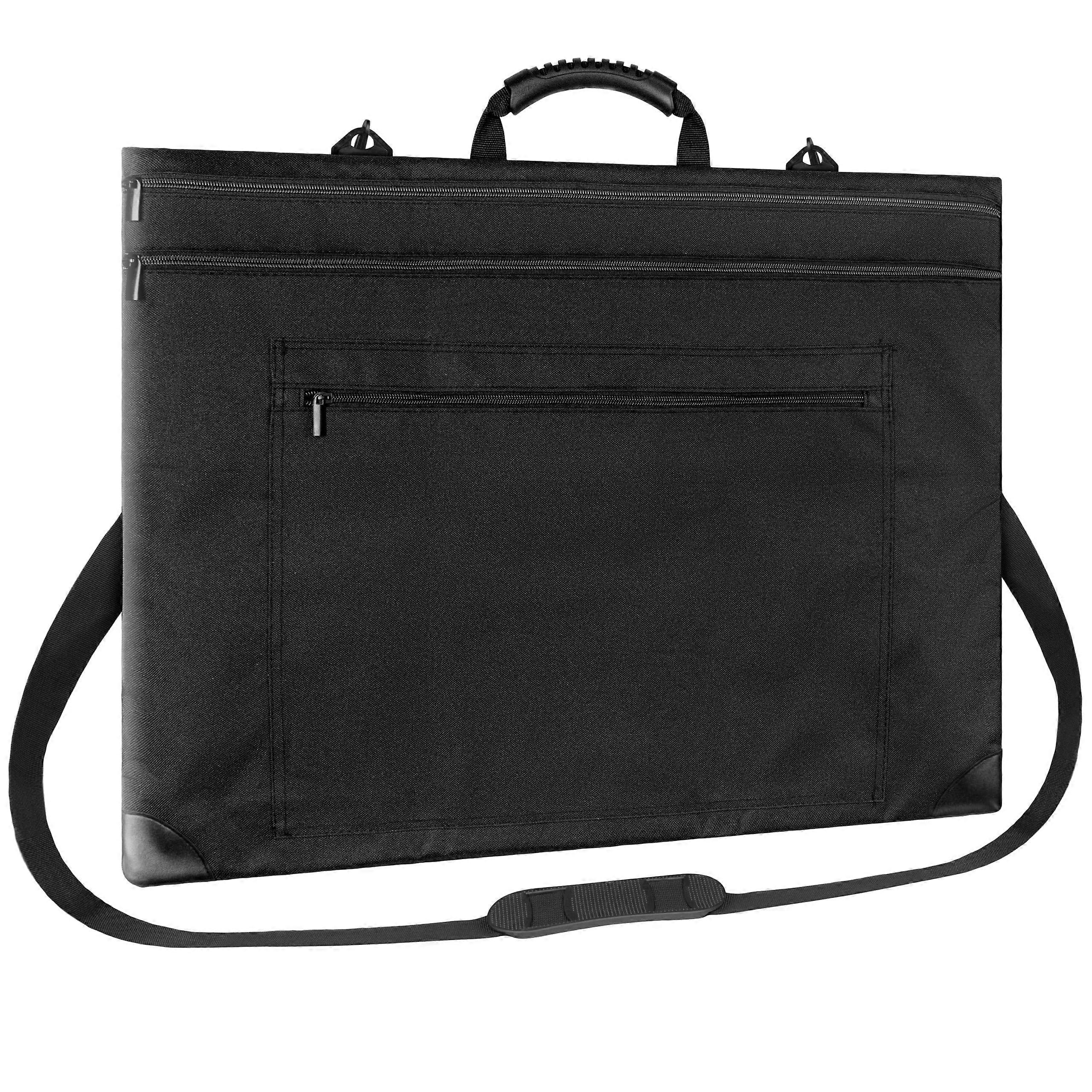 Art Portfolio Bag 20x24 Inch with Canvas Case, Leather Corners, Detachable Shoulder Strap for Artwork and Sketching