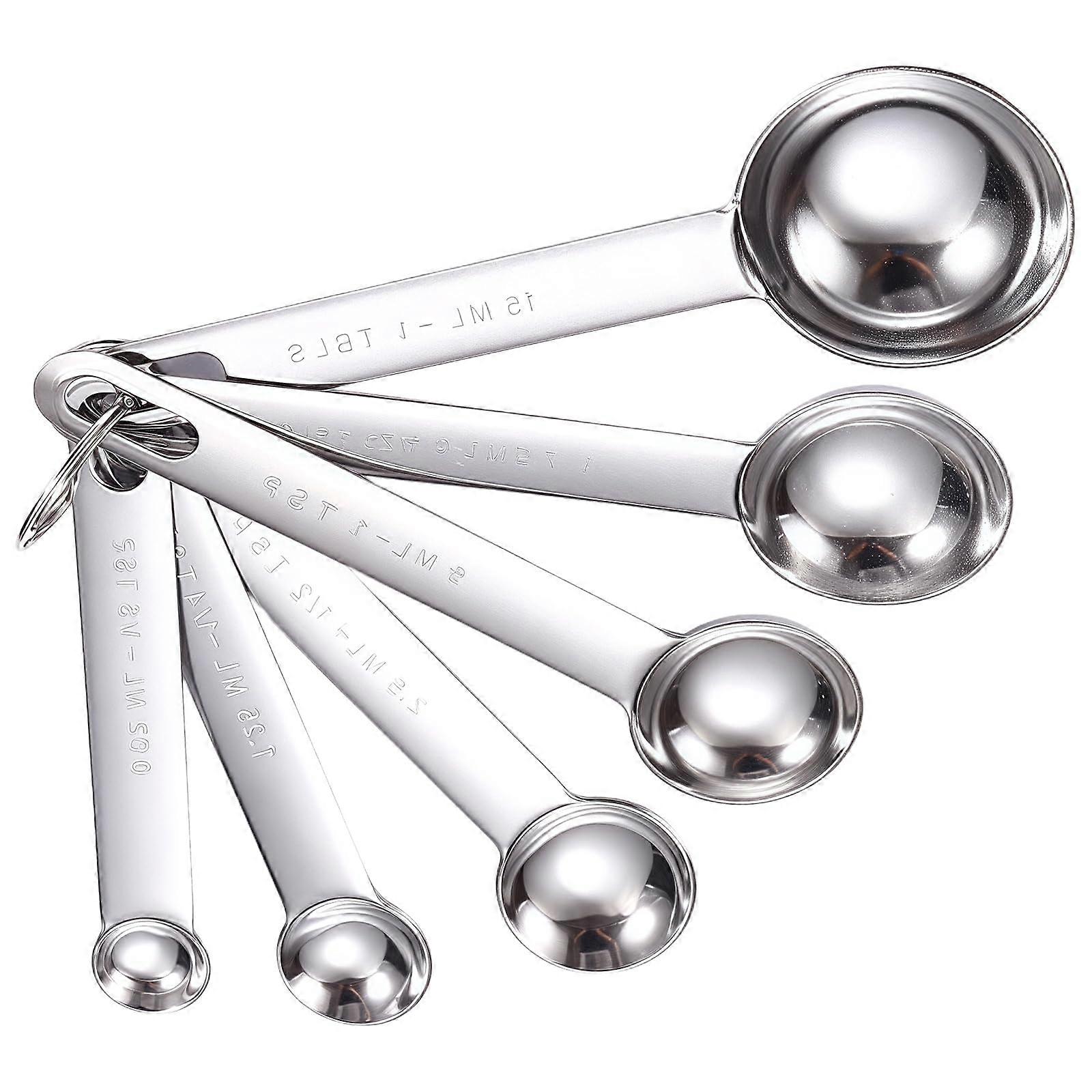 Stainless Steel Measuring Spoons Set of 6 with Clear Markings for Accurate Dry and Liquid Ingredients Ref: 5268