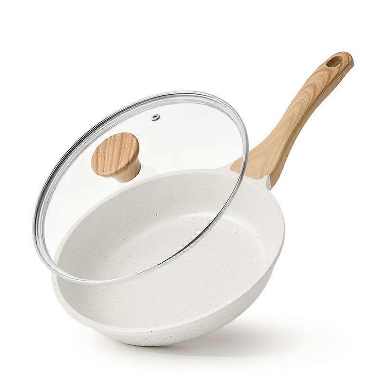 Nonstick Ceramic Frying Pan Skillet with Lid, Healthy Non Toxic Chef Pan, Induction Compatible Egg Pan with Heat Resistant Handle, PFAS-Free