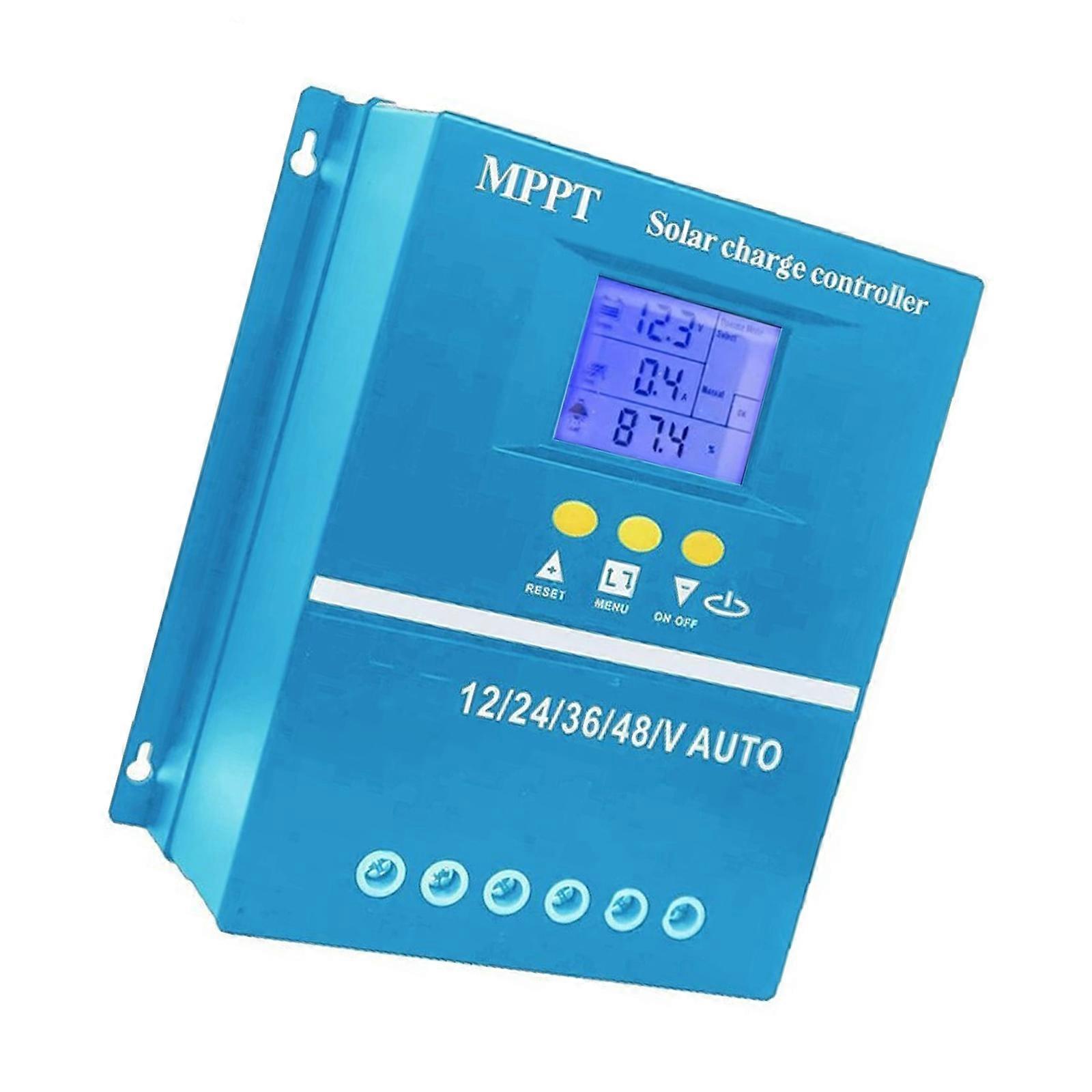 60A Solar Charge Controllers Universal Compatibility Weatherproof ABS Housing with LCD Display for 12V/24V Systems Multicolor