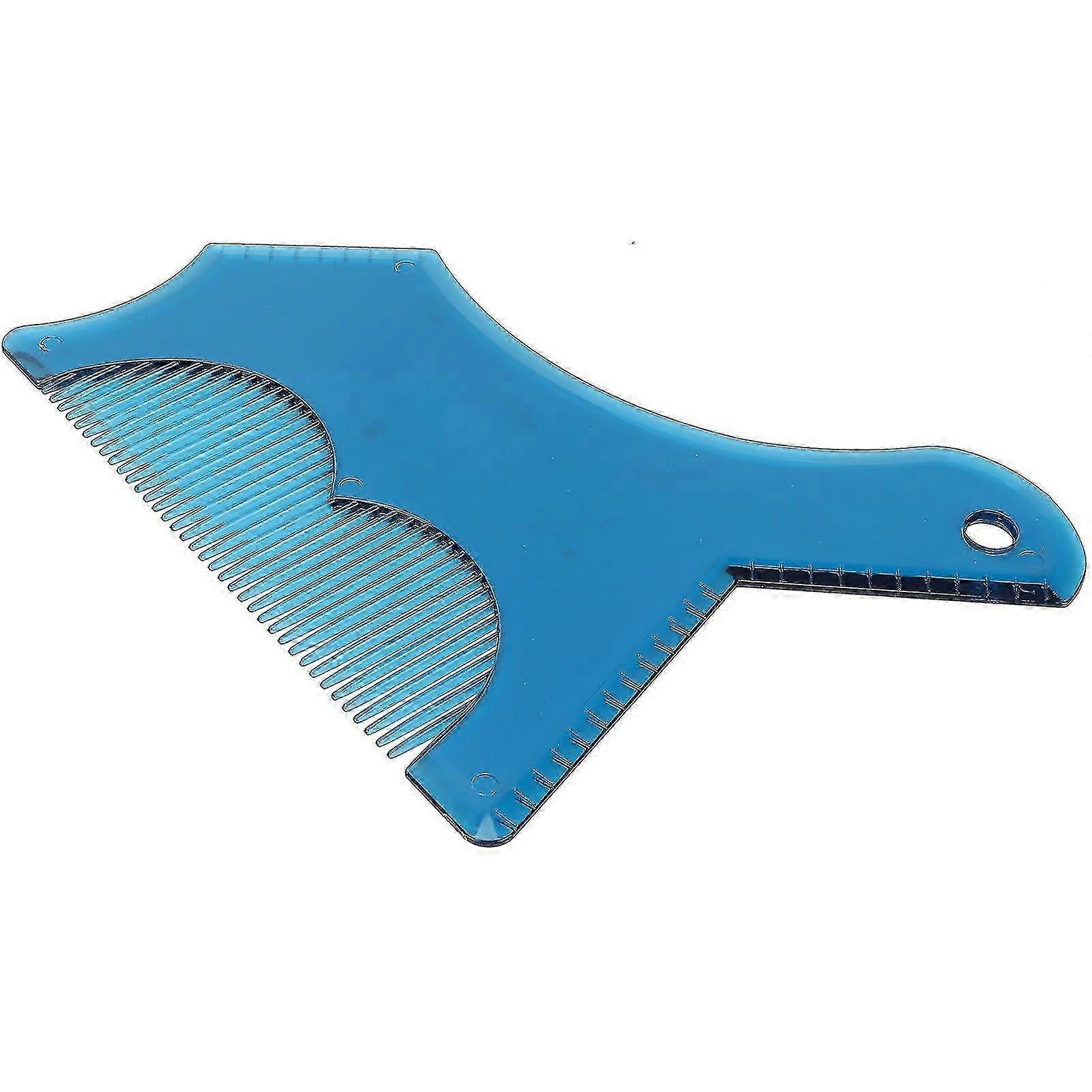 Plastic Men's Beard Shaping Tool with Transparent Blue Comb for Grooming