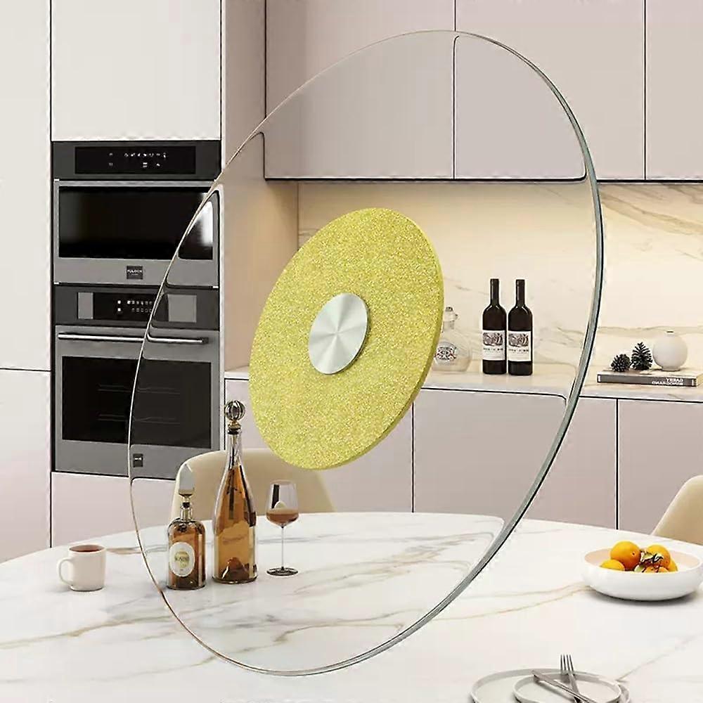 20in Tempered Glass Lazy Susan Turntable with Silent Bearing for Round Dining Table Serving and Kitchen Decor (80cm)