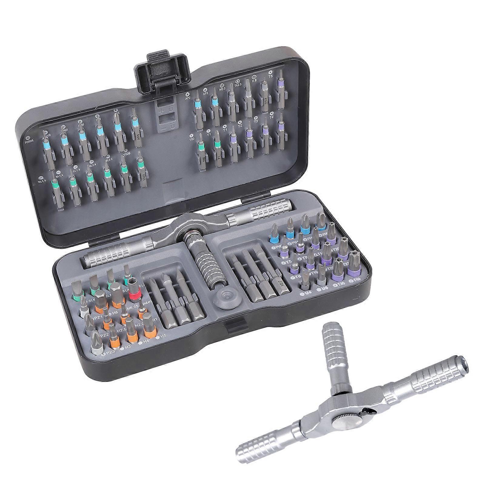 66 In 1 Twist Screwdriver Set With Multiple Bit Types For Experts Maintenance Solid 66 Pieces Magnetic Screwdriver Group Multicolor