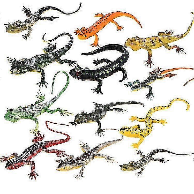 Pack of 12 Lizard Figures Toy Set, Colourful Simulated Lizard Models Action Figure Educational Toy Teaching Props for Children Adults